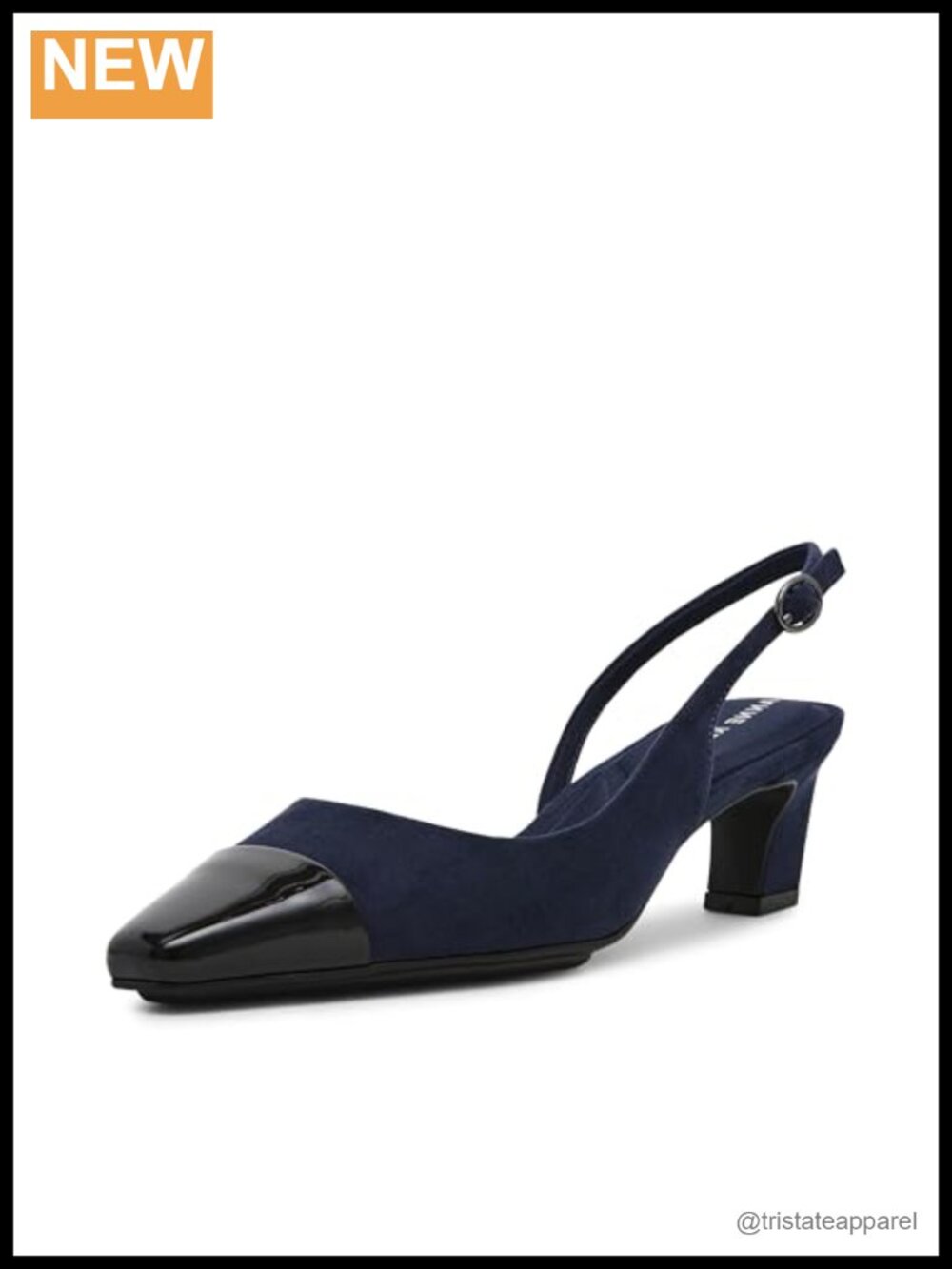 Navy Anne Klein Sama Block Heel Pumps